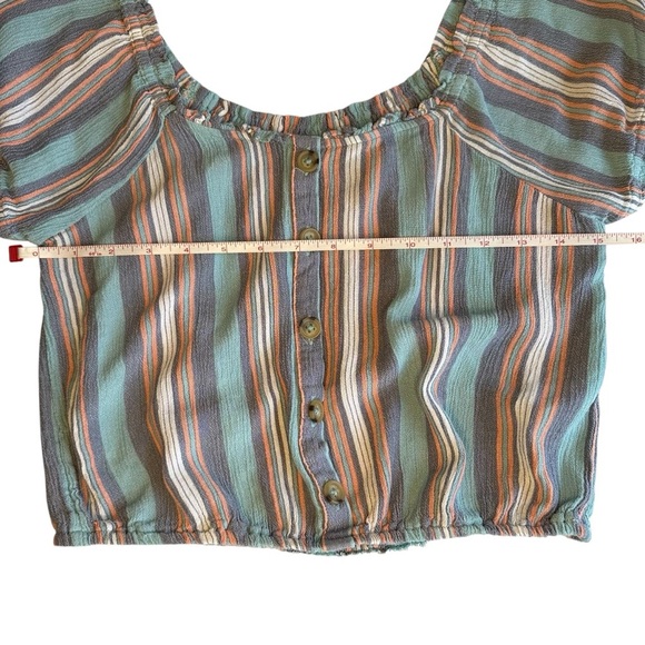 Aéropostale Striped Button-Down Front Crop Top – Size XS - Picture 6 of 9